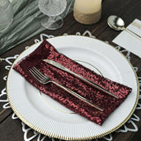 20Inchx20Inch Burgundy Premium Sequin Cloth Dinner Napkin | Reusable Linen