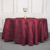 120inch Burgundy Accordion Crinkle Taffeta Round Tablecloth