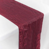 Accordion Crinkle Taffeta Table Runner - Burgundy