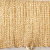 8ftx8ft Champagne Satin Rosette Event Curtain Drapes, Backdrop Event Panel