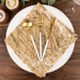 Champagne Wave Embroidered Sequin Mesh Dinner Napkin, Reusable Decorative Napkin