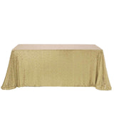 90 inch x 156 inch Champagne Premium Sequin Rectangle Tablecloth