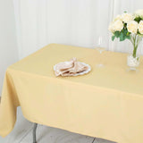 60"x102" Champagne Premium Polyester Rectangular Tablecloth - 220GSM