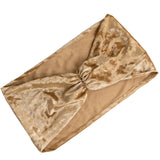 5 Pack Premium Crushed Velvet Chair Sashes Champagne Wide Ruffle Style#whtbkgd