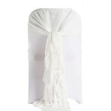 1 Set Ivory Chiffon Hoods With Ruffles Willow Chiffon Chair Sashes