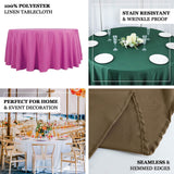 132Inch Chocolate Seamless Polyester Round Tablecloth