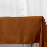 60"x102" Cinnamon Brown Polyester Rectangular Tablecloth