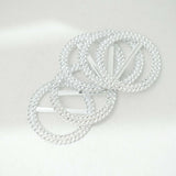 20 Pack | 2.5inch Silver Diamond Circle Napkin Ring Pin Brooch, Rhinestone Chair Sash Bow Buckle