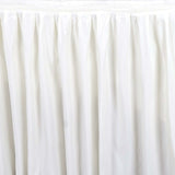 21ft Ivory Pleated Polyester Table Skirt, Banquet Folding Table Skirt#whtbkgd