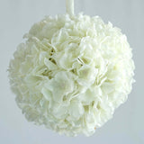 4 Pack | 7inch Cream Artificial Silk Hydrangea Kissing Flower Balls