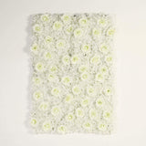 11 Sq ft. | Cream 3D Silk Rose and Hydrangea Flower Wall Mat Backdrop