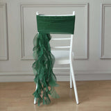 Hunter Emerald Green Chiffon Curly Chair Sash