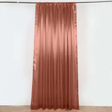 8ftx10ft Terracotta (Rust) Satin Formal Event Backdrop Drape, Window Curtain Panel