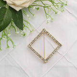 2inch Gold Diamond Metal Chair Sash Bow Pin, Rhinestone Chair Wrap Band Buckle Brooch