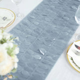 12x108inch Dusty Blue 3D Leaf Petal Taffeta Fabric Table Runner