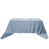 90inch x156inch Dusty Blue Seamless Premium Velvet Rectangle Tablecloth, Reusable Linen