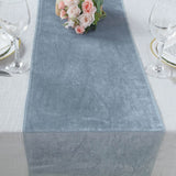 12Inch x 108Inch | Dusty Blue | Premium Velvet Table Runner