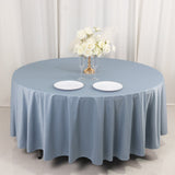 108" Dusty Blue Premium Scuba Round Tablecloth, Wrinkle Free Polyester Tablecloth