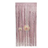 8ft Dusty Rose Metallic Tinsel Foil Fringe Doorway Curtain Party Backdrop