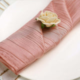 5 Pack | Dusty Rose Accordion Crinkle Taffeta Dinner Napkins | 20x20Inch