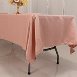 60"x102" Dusty Rose Lamour Satin Rectangle Tablecloth