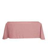 90"x132" Dusty Rose Polyester Rectangular Tablecloth