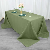 90x132inch Eucalyptus Sage Green 200 GSM Seamless Premium Polyester Rectangular Tablecloth