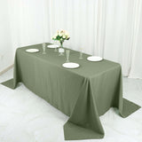 90x132inch Eucalyptus Sage Green Polyester Rectangular Tablecloth