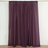 2 Pack Eggplant Polyester Event Curtain Drapes, 10ftx8ft Backdrop Event Panels With Rod Pockets