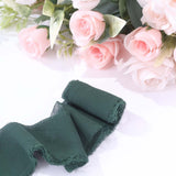 2 Pack 6yds Hunter Emerald Green Silk-Like Chiffon Ribbon Roll, DIY Wedding Bouquet