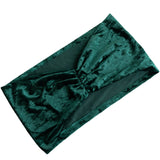 5 Pack Premium Crushed Velvet Chair Sashes Hunter Emerald Green Wide Ruffle Style#whtbkgd