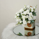 4 Bushes | 12inch Ivory Real Touch Artificial Silk Rose Flower Bouquet