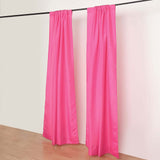 2 Pack Fuchsia Polyester Event Curtain Drapes, 10ftx8ft Backdrop Event Panels With Rod Pockets