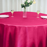 120" Fuchsia Satin Round Tablecloth