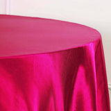 108" Fuchsia Satin Round Tablecloth