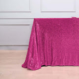 90"x132" Fuchsia Premium Sequin Rectangle Tablecloth