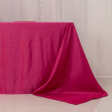 Fuchsia Seamless Lamour Satin Rectangle Tablecloth - 90x156inch for 8 Foot Table