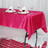 60"x102" Fuchsia Smooth Satin Rectangular Tablecloth