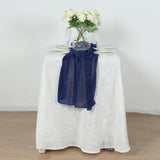 Royal Blue Sparkling Glitter Gauze Table Runner, Reusable Wrinkle Free Sheer Table Runner - 27"x120"