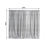 20ftx10ft Silver Metallic Shimmer Tinsel Event Background Drapery Panel, Photo Backdrop Curtain