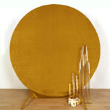 7.5ft Metallic Gold Soft Velvet Fitted Round Wedding Arch Cover