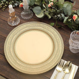 6 Pack | 13inch Gold Rustic Lace Embossed Acrylic Plastic Charger Plates