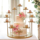 29inch Tall Gold Metal Grand Cake Stand, 12-Arm Tiered Dessert Display Holder