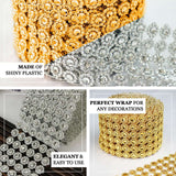 4inchx10 Yards Gold Fleur Diamond Rhinestone Ribbon Wrap Roll, DIY Craft Ribbon