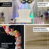 20ftx10ft Gold Metallic Shimmer Tinsel Event Background Drapery Panel, Photo Backdrop Curtain