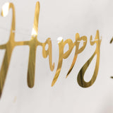 10ft Pre-Strung Metallic Gold Foil "Happy Birthday" Banner, Party Photo Backdrop Hanging Garland