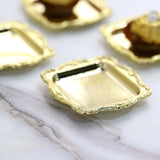 12 Pack | Gold Square Baroque Mini Party Favor Candy Tray Treat Gift Display Serving Plate