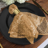 20x20Inch Gold Premium Sequin Cloth Dinner Napkin | Reusable Linen