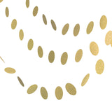 3 Pack | 7.5ft Gold Circle Dot Party Paper Garland Banner, Hanging Backdrop Streamer