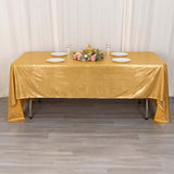 60x126inch Gold Shimmer Sequin Dots Polyester Tablecloth, Wrinkle Free Sparkle Glitter